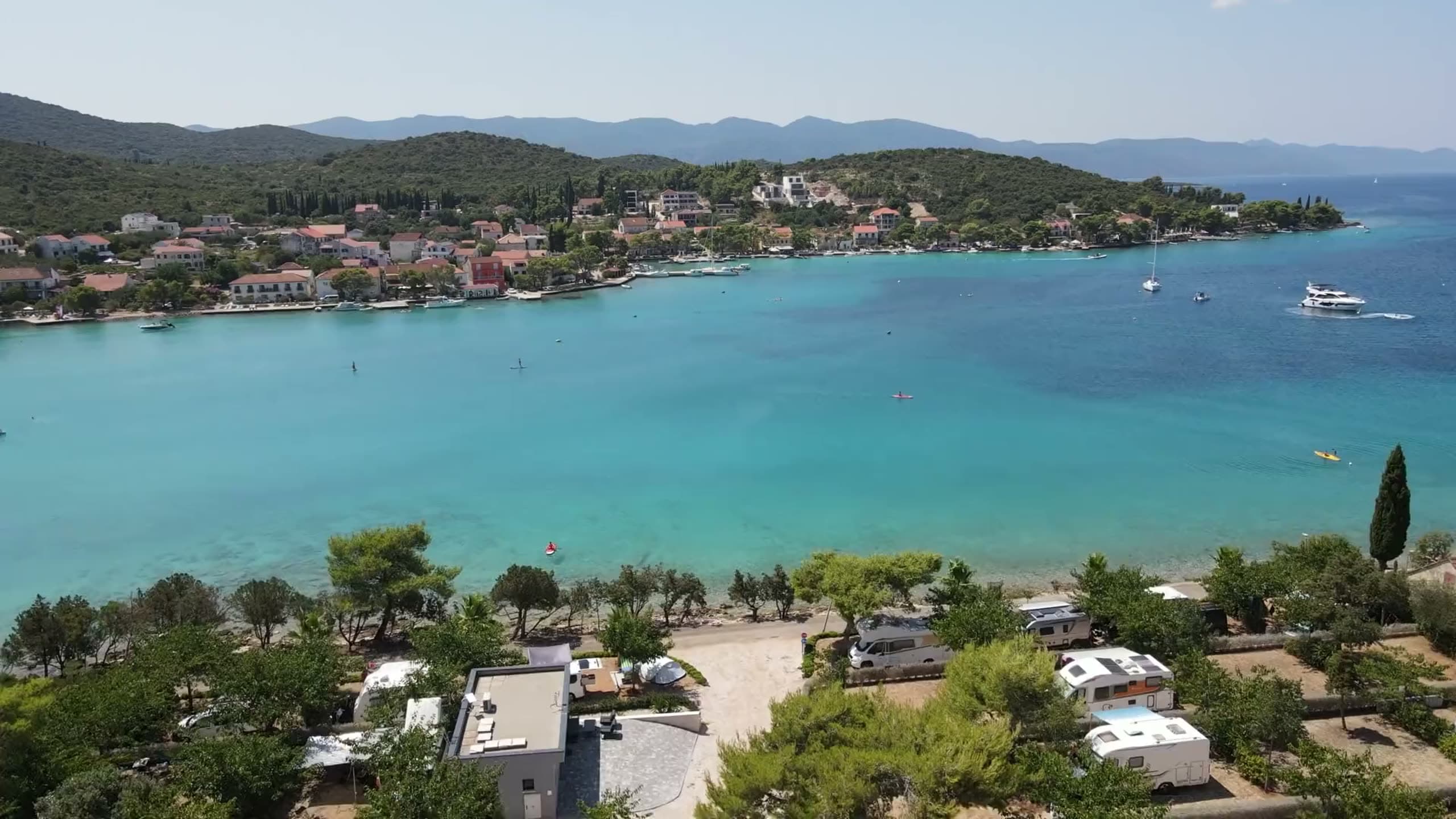 Drone view of the coastline at Lovište on the Pelješac peninsula